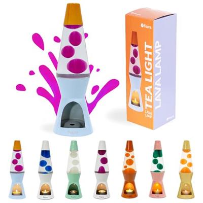 Waxinelicht lavalamp - Blauw met roze lava Waxinelicht lavalamp - Blauw met roze lava