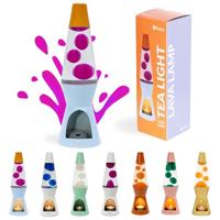 Waxinelicht lavalamp - Blauw met roze lava - thumbnail