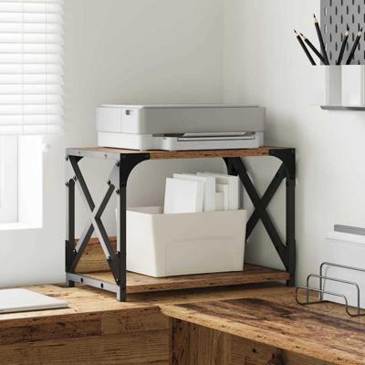 VidaXL Printerstand oud hout 44 x 26 x 31,5 cm bewerkt hout