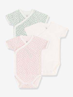 Set van 3 kruislings geknoopte korte mouwen baby PETIT BATEAU ecru