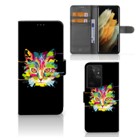 Samsung Galaxy S21 Ultra Leuk Hoesje Cat Color - thumbnail