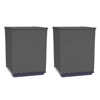 VidaXL Plantenbakken 2 st 30x30x37 cm polypropeen zwart