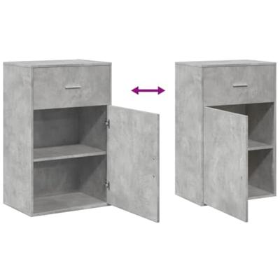 Opbergkast 56,5x39x90 cm bewerkt hout betongrijs - thumbnail