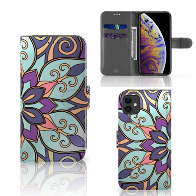 Apple iPhone 11 Hoesje Purple Flower Apple iPhone 11 Hoesje Purple Flower