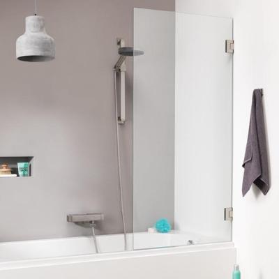 Badwand by Sealskin &apos;I AM&apos; 75x160 cm Chroom/Zilver 1 deel Helder Antikalk glas