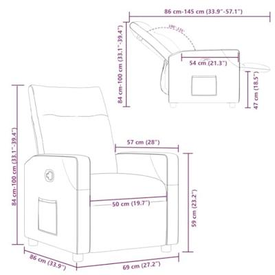 Fauteuil verstelbaar stof wolk grijs Fauteuil verstelbaar stof wolk grijs
