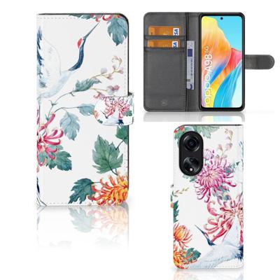 OPPO A98 5G | Telefoonhoesje | Met pasjeshouder | Bird Flowers