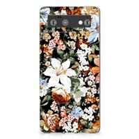 TPU Case voor Google Pixel 6 Dark Flowers - thumbnail