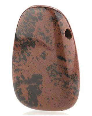 Doorboorde Hanger Obsidiaan Mahonie