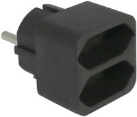 Enzo tweeweg euro verloop-stekker zwart 230v 6175890 - thumbnail