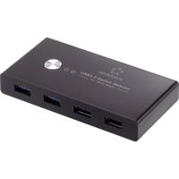 Renkforce RF-SHB-200 4 poorten USB 3.2 Gen 1-schakelaar + hub (USB 3.0) Zwart - thumbnail