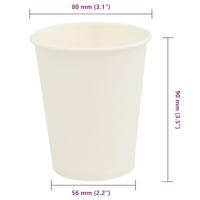VidaXL Papieren koffiekopjes 1000 st 8oz 200 ml wit - thumbnail