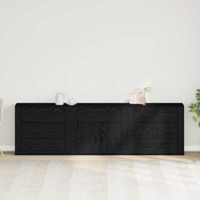 Dressoir met lade Zwart Eiken 240 x 33 x 70 cm Bewerkt hout