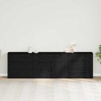 Dressoir met lade Zwart Eiken 240 x 33 x 70 cm Bewerkt hout - thumbnail