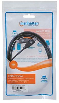 Manhattan USB-kabel USB 2.0 USB-C stekker, USB-C stekker 2.00 m Zwart 355247