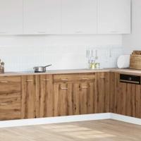 Onderkast met lade Lyon 80x46x81,5 cm bewerkt hout artisanaal eiken - thumbnail