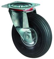 BS Rollen Wiel met luchtband | wiel d. 260 mm draagvermogen 130 kg | zwenkwiel met schroefplaat | ribbelprofiel | 1 stuk - L400.C90.260 - L400.C90.260 - thumbnail