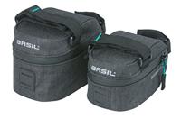 Basil city dubbele fietstas mik, zwart - thumbnail