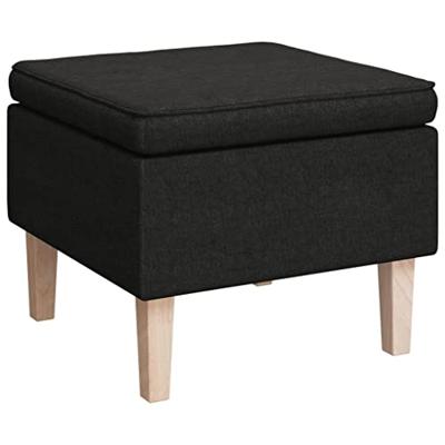 Bussandri Exclusive - Kruk met houten poten stof zwart