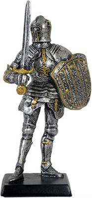 Beeld Ridder en Zwaard en Schild Handgeschilderd (12 cm)