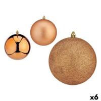 Set kerstballen Koper Plastic 12 x 13 x 12 cm (6 Stuks) - thumbnail