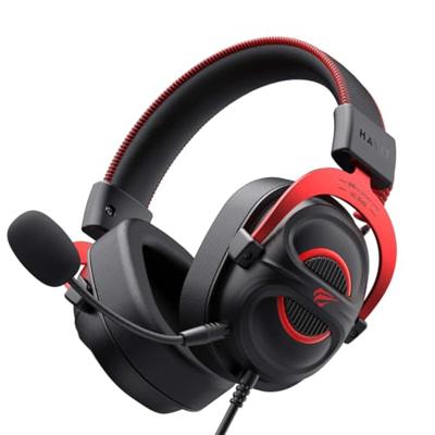 havit H2002E Pro Zwart Rood Gaming Hoofdtelefoon, 60mm Luidspreker, 3.5mm Jack, Afneembare Microfoon