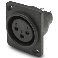 Hicon HI-X3DF-HD-B XLR-connector Flensbus Aantal polen: 3 Zwart 1 stuk(s) - thumbnail