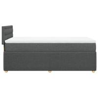 Boxspring met matras stof donkergrijs 140x190 cm - thumbnail