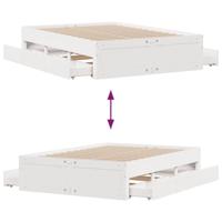 Bedframe zonder matras met lades grenenhout wit 150x200 cm - thumbnail