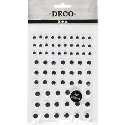 Creativ Company Wiebelogen, zelfklevend, d 8+12+14 mm, wit, 69 stuk, 1 vel