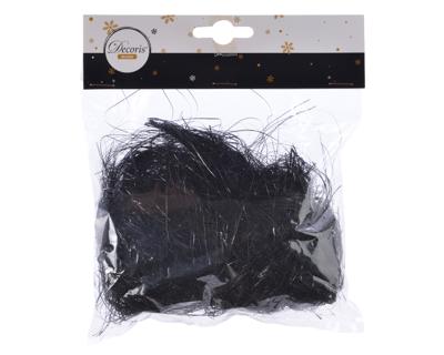 Lamettahaar gestanst d2h13 cm zwart kerstslinger Decoris - Decoris