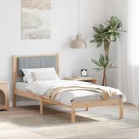 Bedframe met Gevoerd Hoofdgedeelte Lichtgrijs 80 x 200 cm Stof - thumbnail