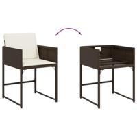 13-delige Tuinset met kussens poly rattan bruin - thumbnail