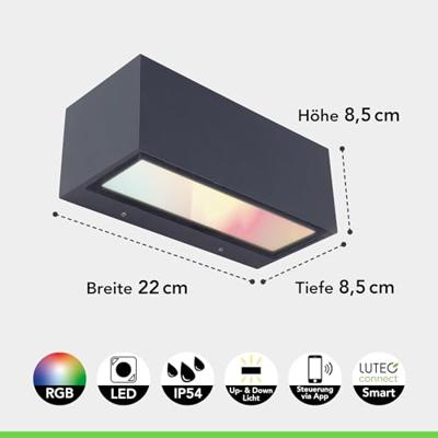 Lutec Wandlamp designGemini antraciet - 5189120118