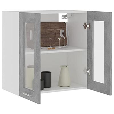 VidaXL Bovenkast lyon 60x31x60 cm bewerkt hout betongrijs VidaXL Bovenkast lyon 60x31x60 cm bewerkt hout betongrijs