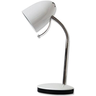 LED Bureaulamp Glans Wit - Flexibele Arm - E27 Fitting