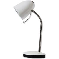 LED Bureaulamp Glans Wit - Flexibele Arm - E27 Fitting - thumbnail