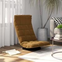 Vloerstoel draaibaar fluweel bruin - thumbnail