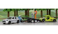 Siku Auto met aanhanger en sportauto (1:55) - thumbnail