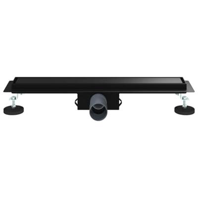 VidaXL 2 in 1 doucheafvoer zwart 50 cm roestvrij staal 304