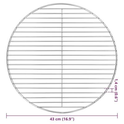 VidaXL Barbecuerooster zilver 43 x 43 cm roestvrij staal