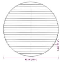 VidaXL Barbecuerooster zilver 43 x 43 cm roestvrij staal - thumbnail