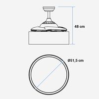 Plafondventilator Universal Blue JALOQUE WFW Ø 104 cm Wit 65 W - thumbnail