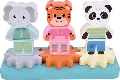 Small Foot - houten stapelspel met tandwielen jungle friends fsc Small Foot - houten stapelspel met tandwielen jungle friends fsc