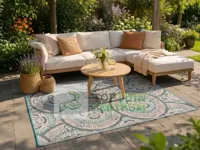 Buitenkleed 120x180cm blauw/bruin/ivoor - thumbnail