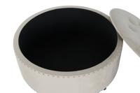 Kruk DKD Home Decor Beige Zilverkleurig Polyester Hout MDF 80 x 80 x 43 cm - thumbnail