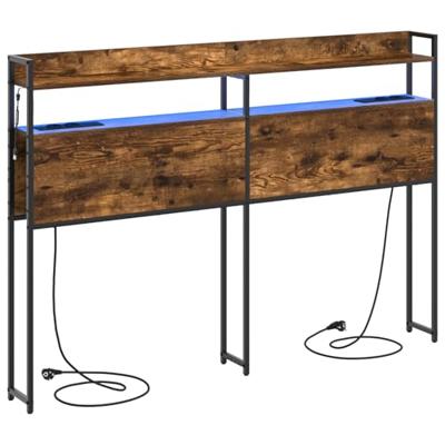 Hoofdbord met plank Gerookt eiken 150 cm Bewerkt hout