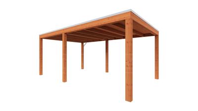 Trendhout Overkapping Palermo 545x370 cm- Plat dak- Hout- Trendhout