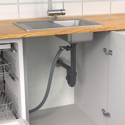 Kirchhoff ECO-SAVE kunststof spoelbak buisvormige sifon, grijs 1 1/2" IG x 50 mm, met 3/4" apparaataansluiting - 98831449