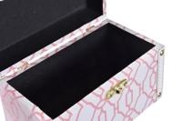 Set decoratieve dozen DKD Home Decor Canvas Hout Oranje Wit 24 x 18 x 19 cm (2 Stuks) - thumbnail